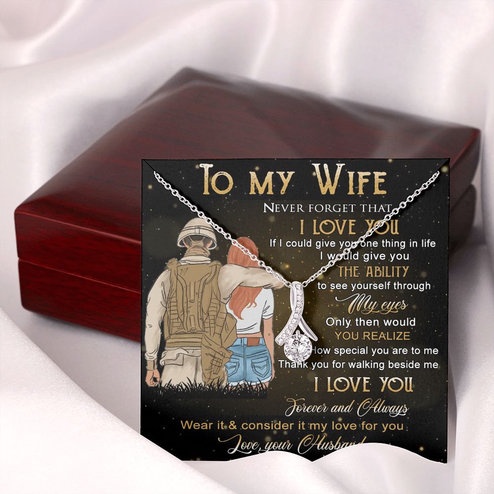 Birthday Gifts For Wife, Necklace Gifts For Wife From Husband, To My Wife Jewelry For Women , To My Wife Necklace  from Husband Wedding Anniversary Present For Wife, Beautiful Wife Jewelry Christmas21 Alluring Beauty Necklace