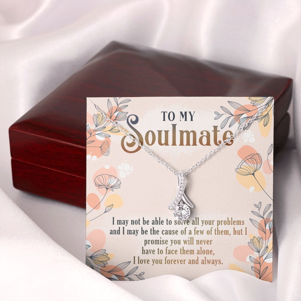 To My Soulmate Necklace for Women Birthday Christmas Jewelry Gifts For My Wife with Message Card Box Personalized Gift Present Pendant for Future Wife Soulmate Girlfriend Love 8 Alluring Beauty Necklace