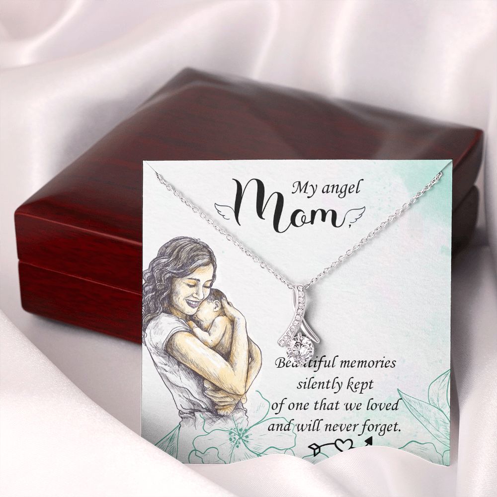 To My Mom Mother My Angel Necklace Pendant Gift From Daughter Beautiful Memories With Message Card Gift For Mom Alluring Beauty Necklace