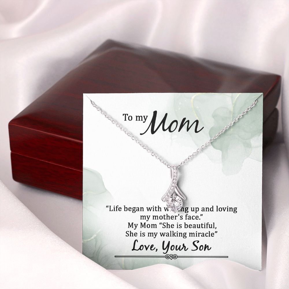Mom Necklace Gifts for Mom from Daughter to Mom Gifts for Mothers Day from Daughter, To My Mom Necklace from Daughter to Mom Birthday Gifts Necklace with Message Card and Gift Box20 Alluring Beauty Necklace