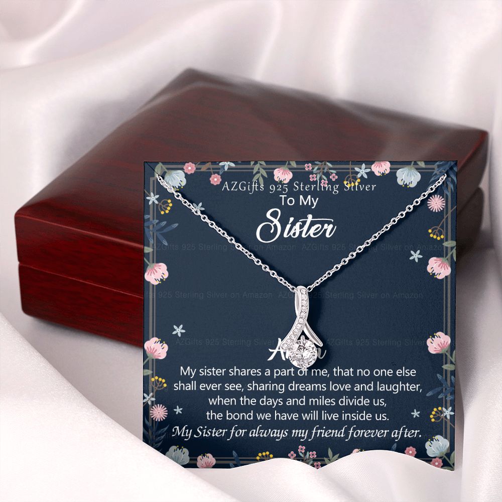 To My Sister Necklace, Pendant Inspirational Jewelry for Women Teen Girl, Keepsake Family and Friendship Gifts, Gift for Sisters, Necklace for Sisters, Sisters Jewelry 301 Alluring Beauty Necklace