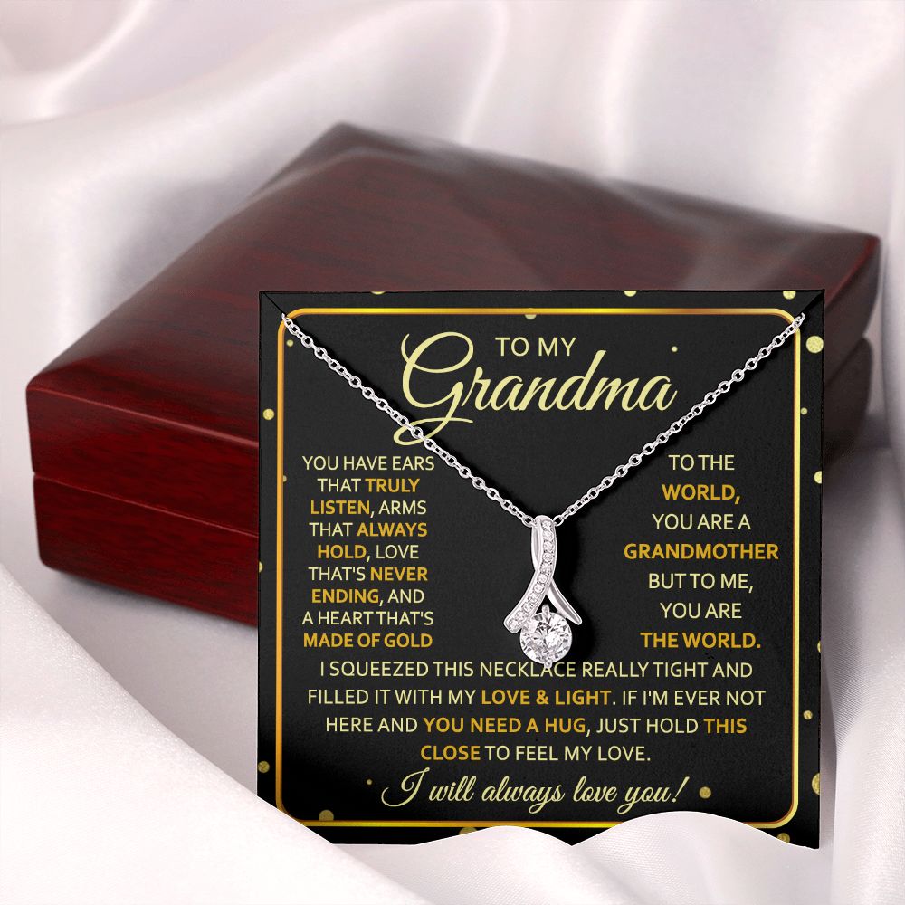 To My Grandma Necklace, Gift for Grandmother Necklace, Mothers Day Gift For Grandma Nana, Grandma Jewelry From Grandchildren GrandKids , Jewelry Box Gift For Grandma Grandmother7 Alluring Beauty Necklace