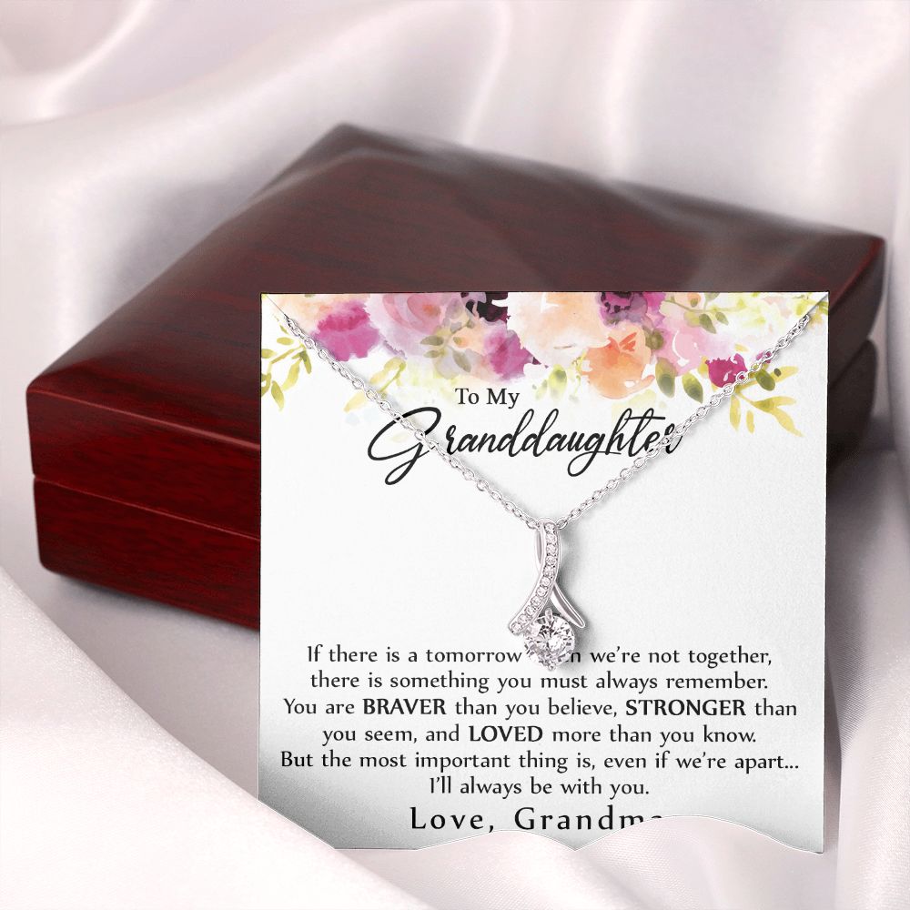 To My Granddaughter Love Knot Necklace, Graduation Gift For Girl From Grandma Alluring Beauty Necklace