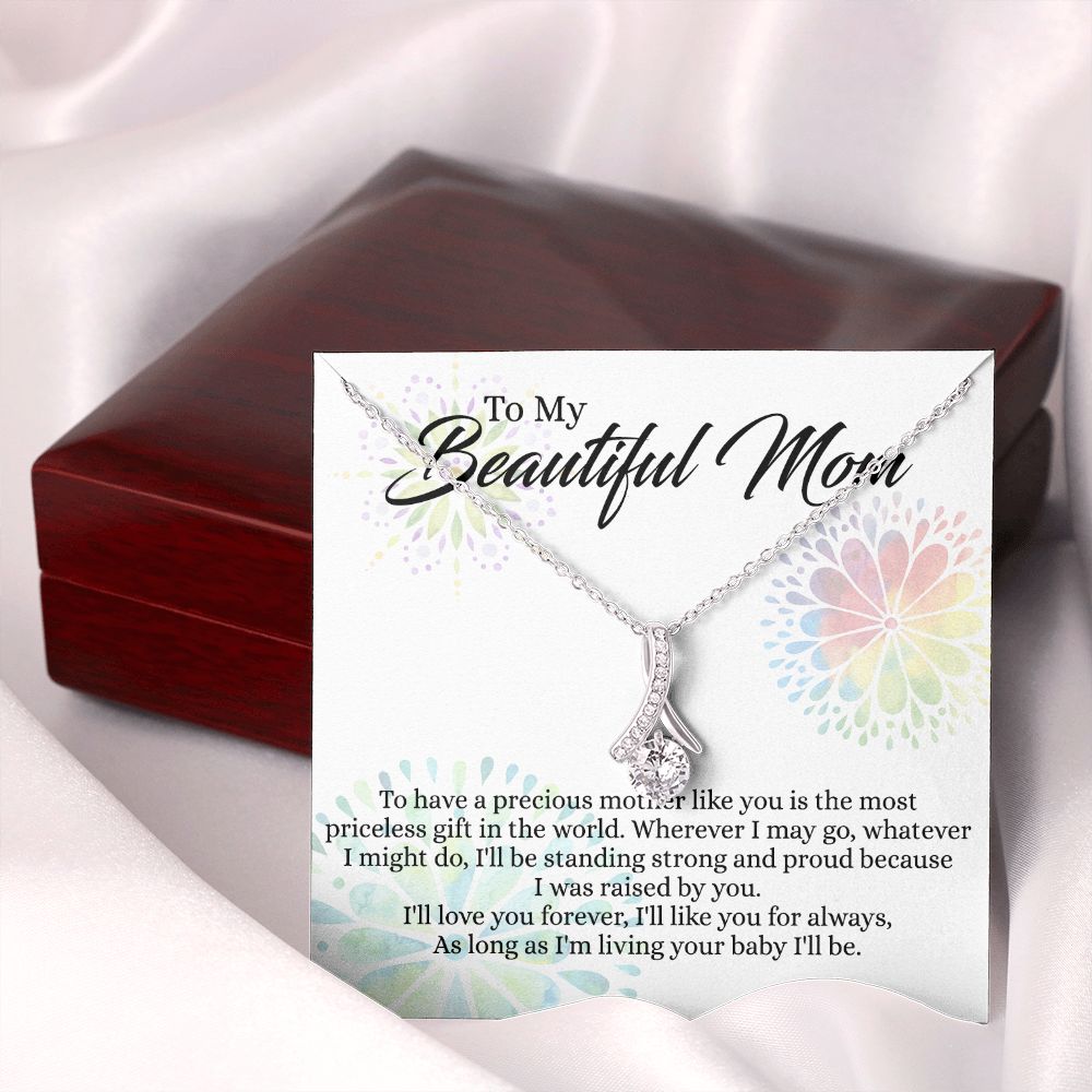 To My Mom Necklace, Gift For Mom, Mother's Day Gift from Daughter, Mom Jewelry Gift for Mothers Day, Birthday Gift for Mother, Moms Gift from Daughter Son, Necklace for Mom Mother 4 Alluring Beauty Necklace