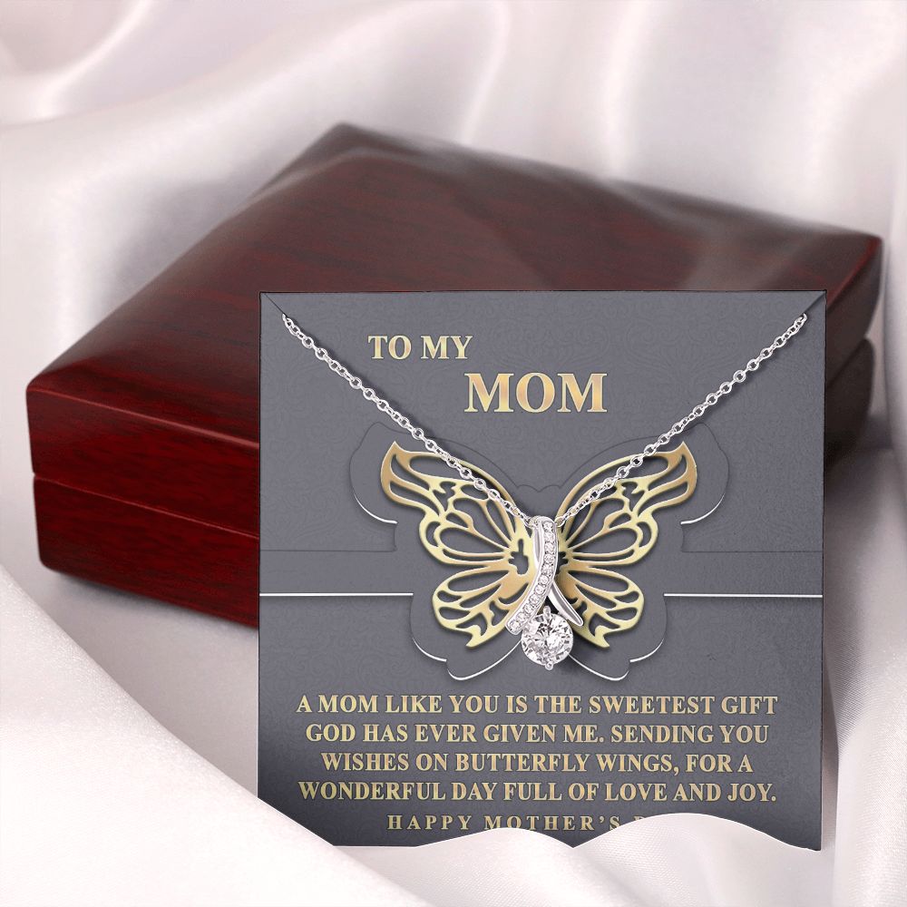 To My Mom Necklace, Gift For Mom, Mother's Day Gift from Daughter, Mom Jewelry Gift for Mothers Day, Birthday Gift for Mother, Moms Gift from Daughter Son, Necklace for Mom Mother 12 Alluring Beauty Necklace