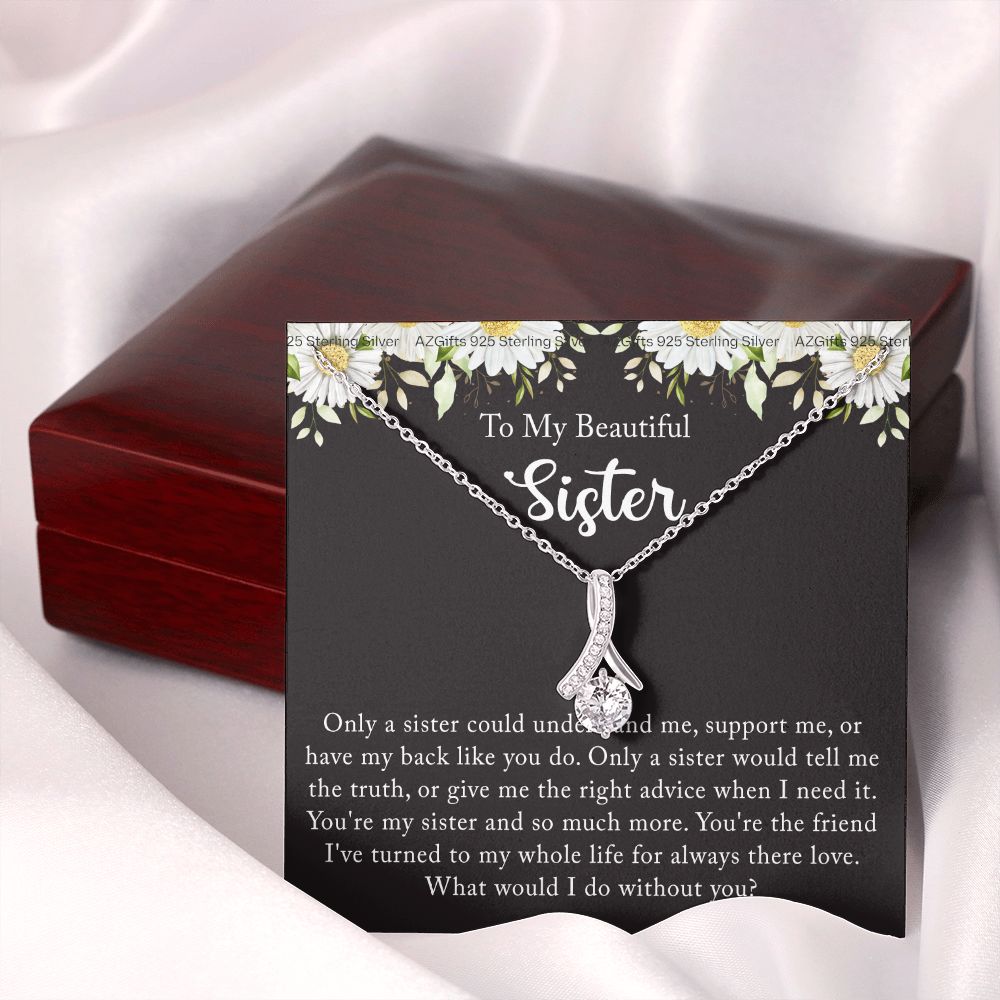 To My Sister Necklace, Sister to Sister, Birthday gift For Sister from Brother 2 Alluring Beauty Necklace