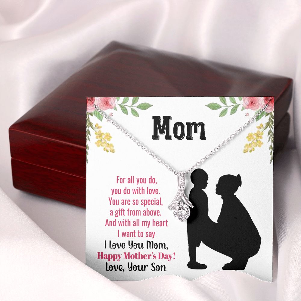 To My Mom Necklace, Gift For Mom, Mother's Day Gift from Daughter, Mom Jewelry Gift for Mothers Day, Birthday Gift for Mother, Moms Gift from Daughter Son, Necklace for Mom Mother22 Alluring Beauty Necklace