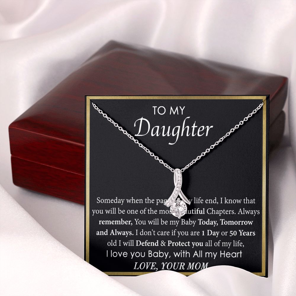 Mother Daughter Gift Ideas, To My Daughter Gift Necklace from Mom, Jewelry Pendant Present for Daughter, Birthday Christmas Gift Graduation Gifts for Daughters, Mother and Daughter Necklace 2136 Alluring Beauty Necklace