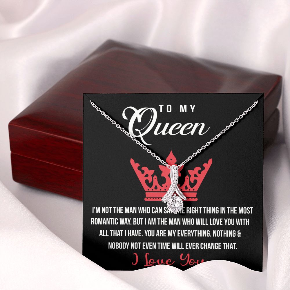 To My Queen Love Knot Necklace, Gift For Wife Girlfriend Soulmate Future Wife Alluring Beauty Necklace