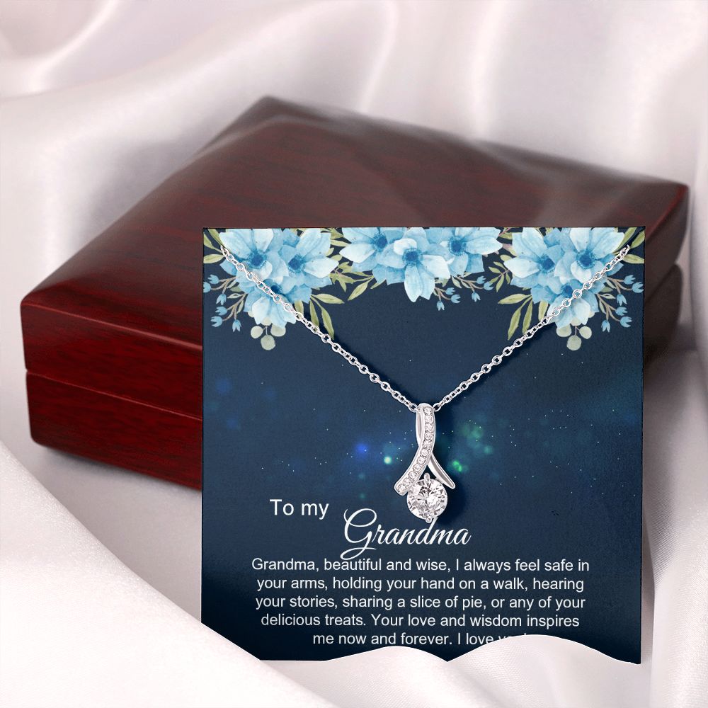 To My Grandma Necklace, Gift for Grandmother Necklace, Mothers Day Gift For Grandma Nana, Grandma Jewelry From Grandchildren GrandKids , Jewelry Box Gift For Grandma Grandmother2 Alluring Beauty Necklace