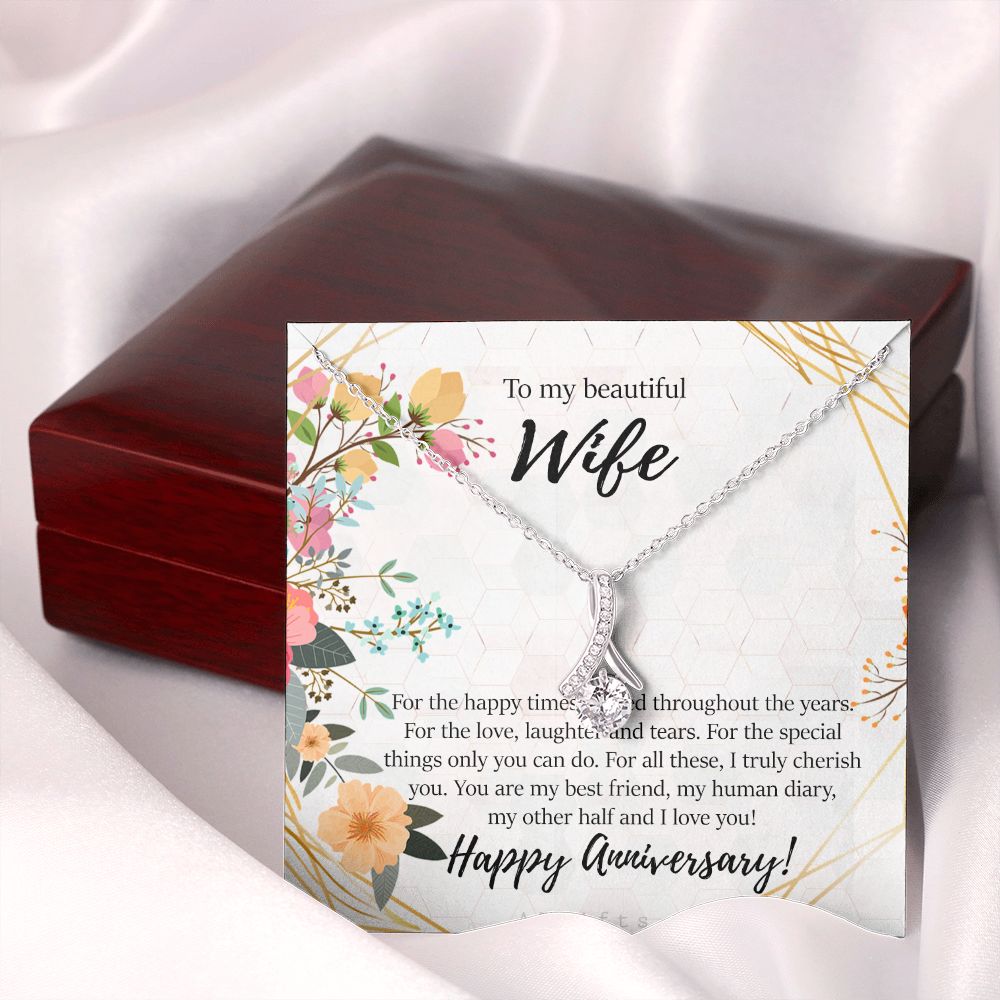 To My Wife Necklace from Husband, Personalized Necklace for Women, Luxury Necklace for Wife from Man Men, Wedding Anniversary Present For Wife, Beautiful Wife Jewelry Christmas Birthday Gifts For Wife8 Alluring Beauty Necklace