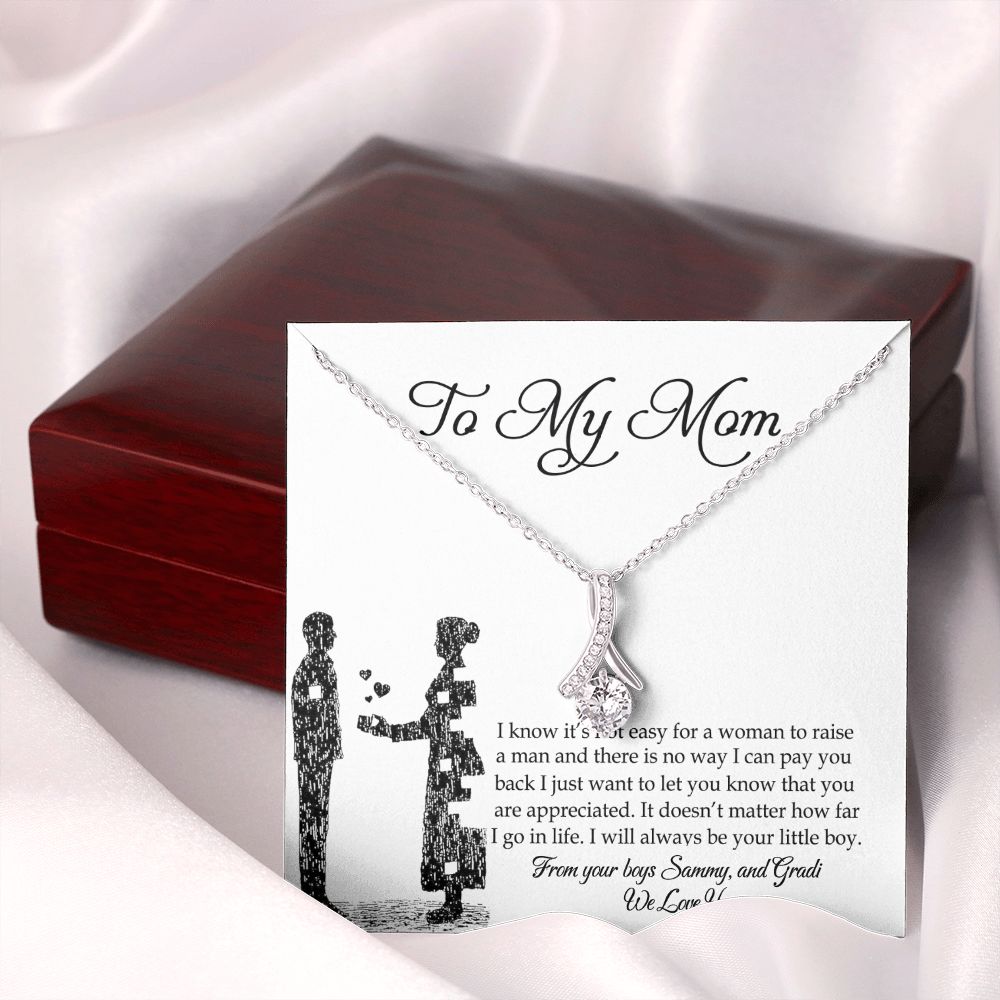 To My Mom Necklace, Gift For Mom, Mother's Day Gift from Son, Mom Jewelry Gift for Mothers Day, Birthday Gift for Mother, Moms Gift from Daughter Son, Necklace for Mom Mother Alluring Beauty Necklace