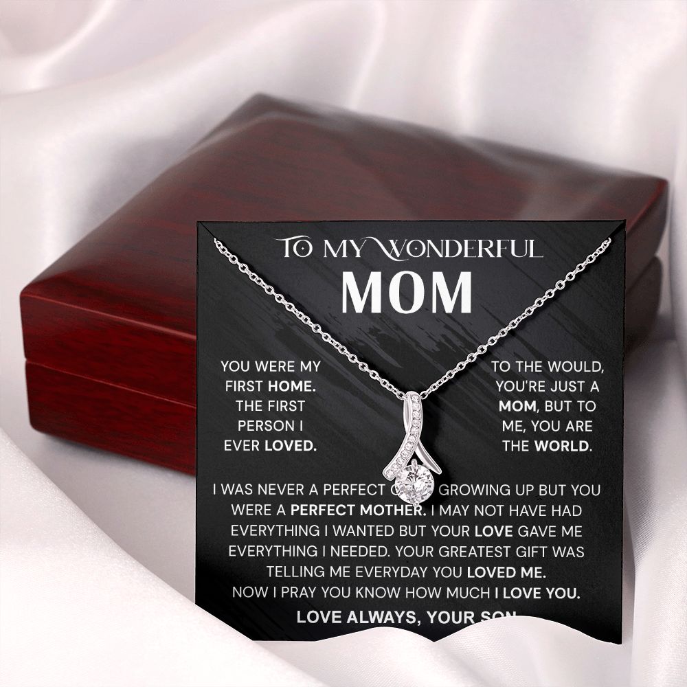 To My Wonderful Mom Necklace, Mom From Son Gift, Gift for Mother's Day From Son, Gift for Mom, Mother Gift from Son Necklace, Son to Mom Gifts, Mom gifts, Mothers Day Gift From Son Alluring Beauty Necklace