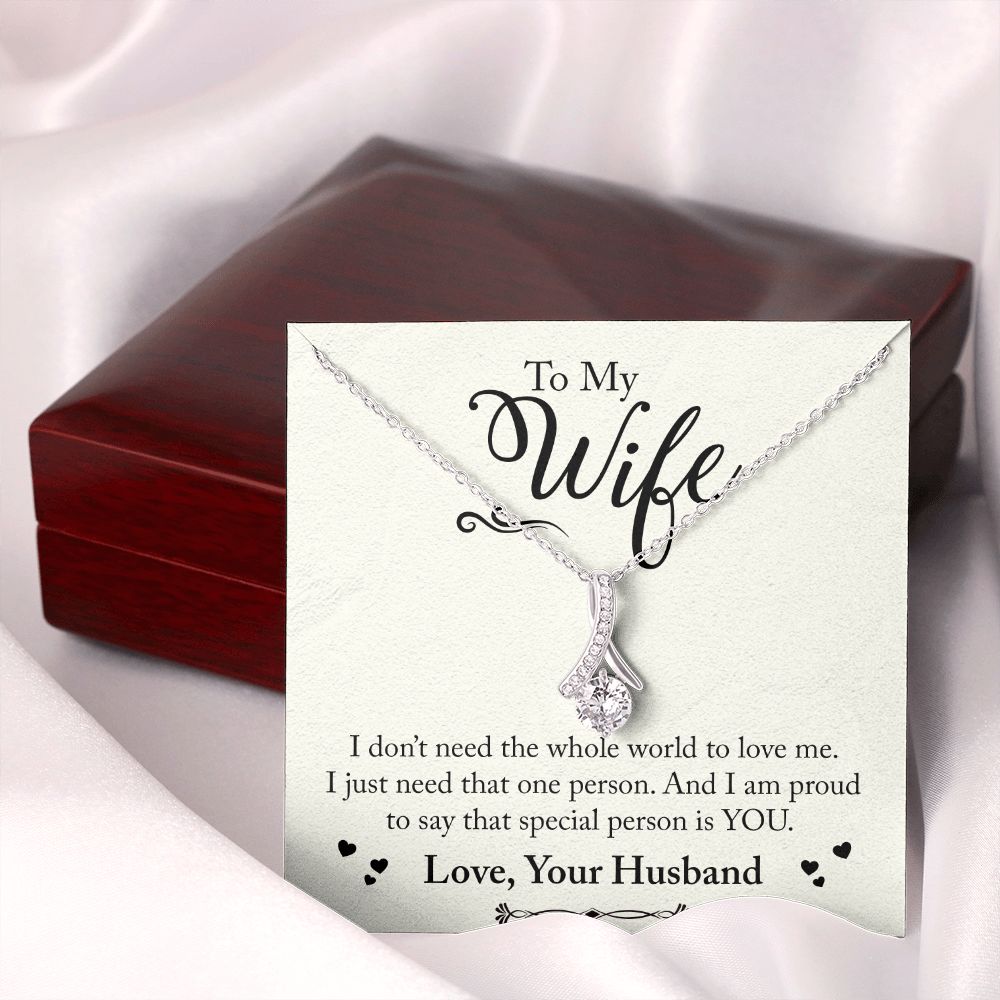 To My Wife Necklace from Husband, Personalized Necklace for Women, Luxury Necklace for Wife from Man Men, Wedding Anniversary Present For Wife, Beautiful Wife Jewelry Christmas Birthday Gift For Wife24 Alluring Beauty Necklace