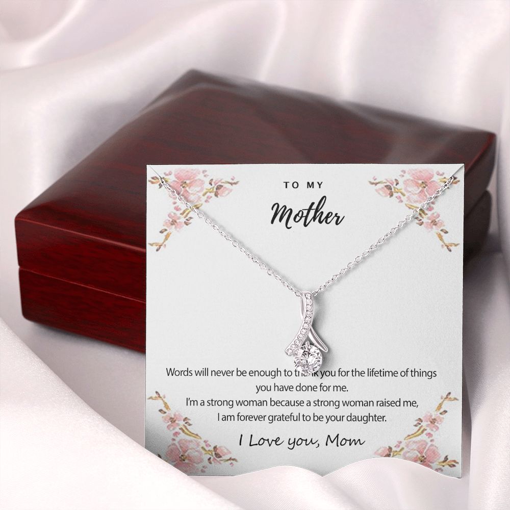 Mom Necklace Gifts for Mom from Daughter to Mom Gifts for Mothers Day from Daughter, To My Mom Necklace from Daughter to Mom Birthday Gifts Necklace with Message Card and Gift Box2226 Alluring Beauty Necklace