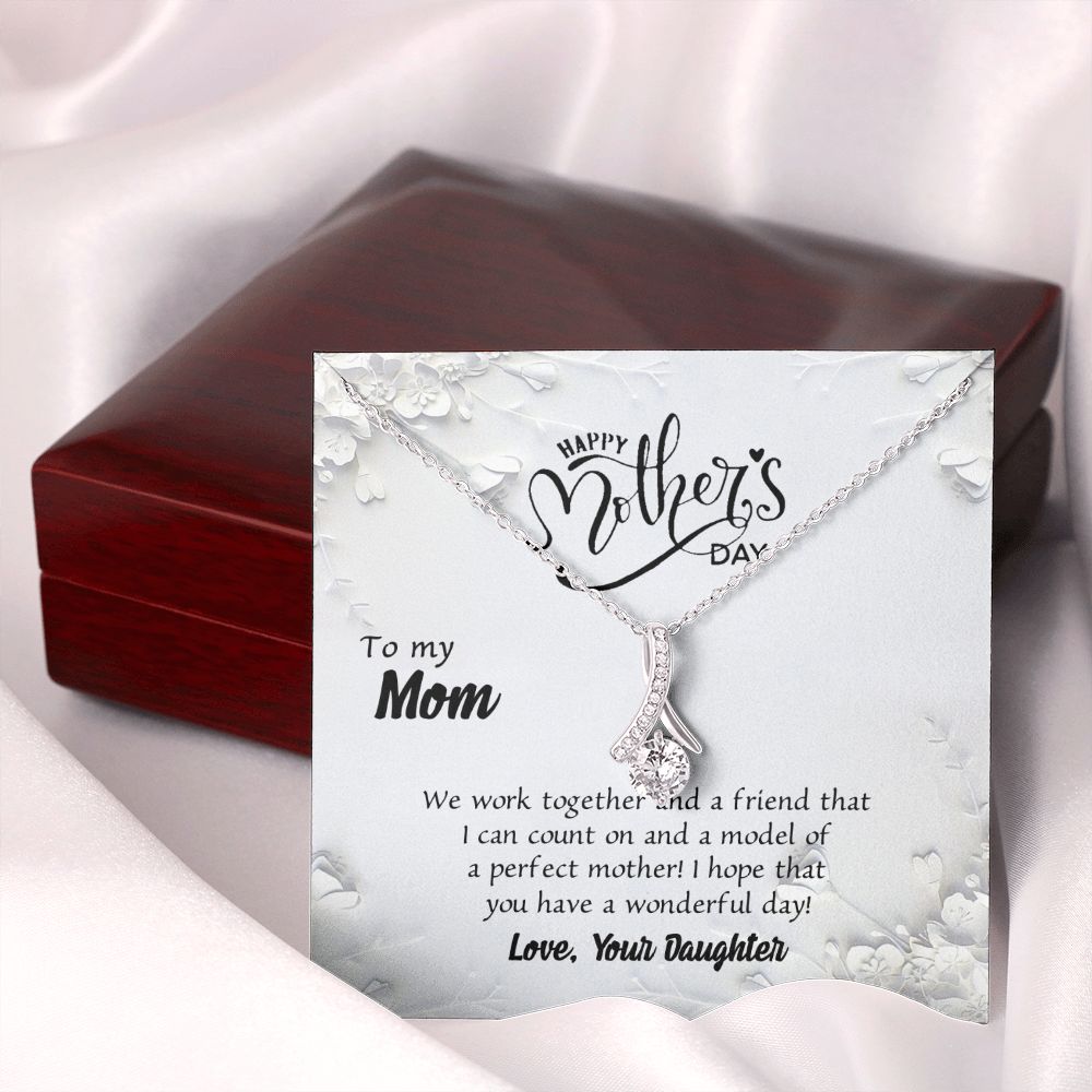 To My Mom Necklace Pendant Gift From Daughter And Happy Mother's Day Gift For Mom Birthday, Anniversary Together And A Friend Alluring Beauty Necklace