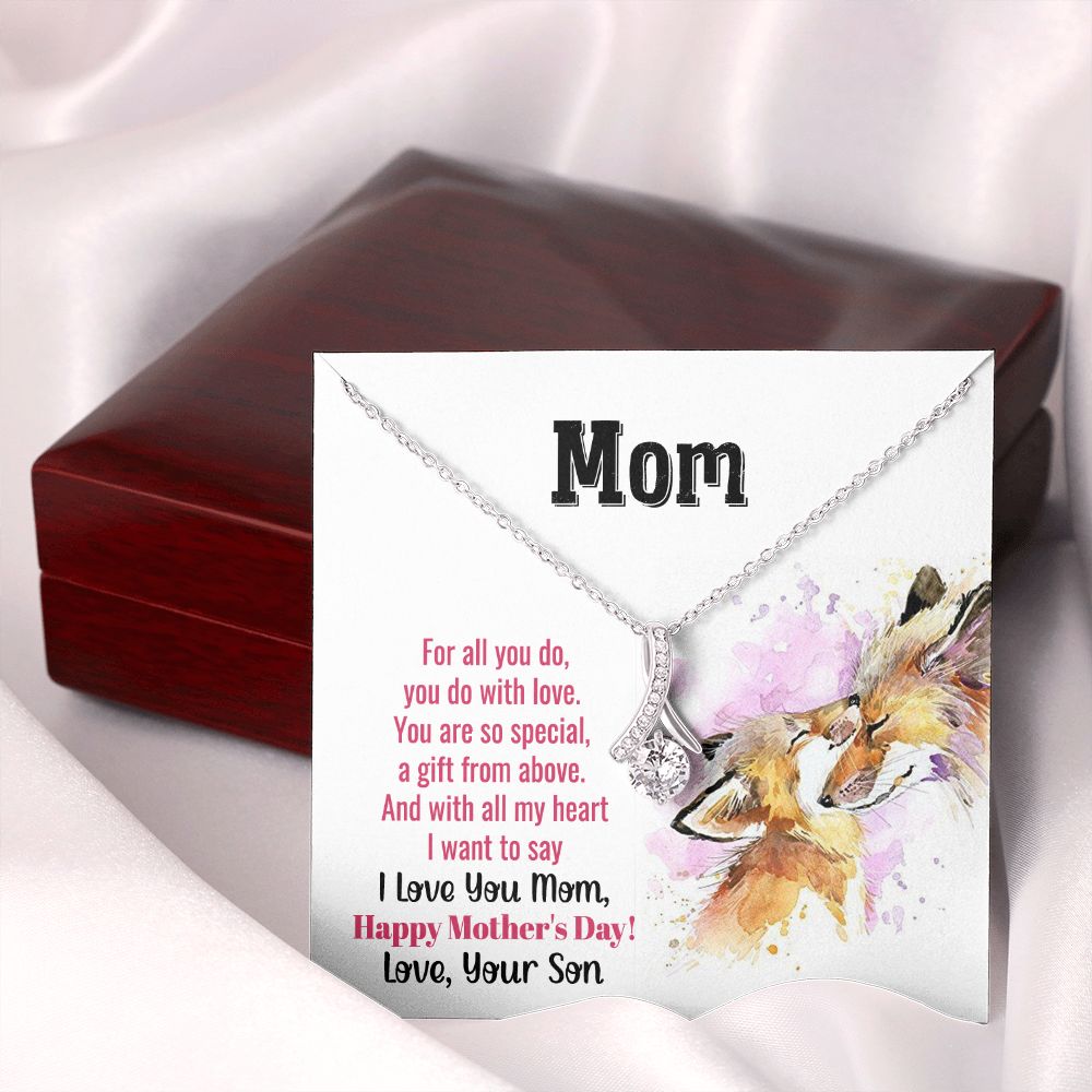 Mom Necklace Gifts for Mom from Daughter to Mom Gifts for Mothers Day from Daughter, To My Mom Necklace from Daughter to Mom Birthday Gifts Necklace with Message Card and Gift Box2241 Alluring Beauty Necklace