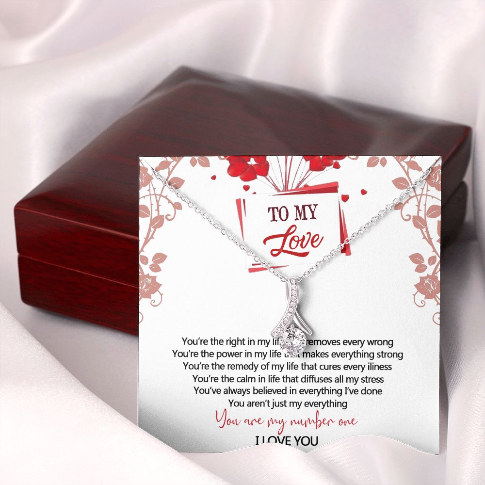 To My Love Interlocking Hearts Necklace With Box Message Card, Gift For My Love Alluring Beauty Necklace
