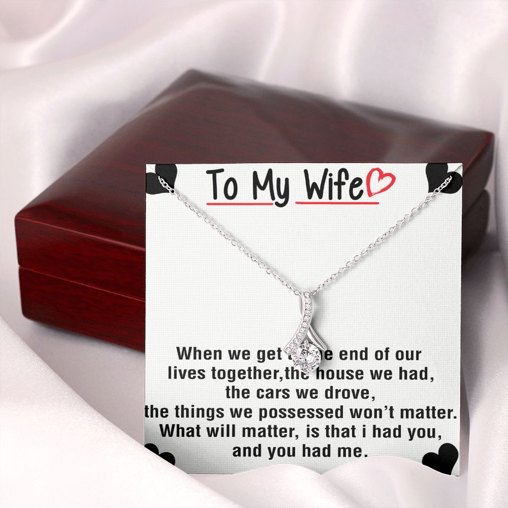 To My Wife Necklace from Husband, Personalized Necklace for Women, Luxury Necklace for Wife from Man Men, Wedding Anniversary Present For Wife, Beautiful Wife Jewelry Christmas Birthday Gift For Wife25 Alluring Beauty Necklace