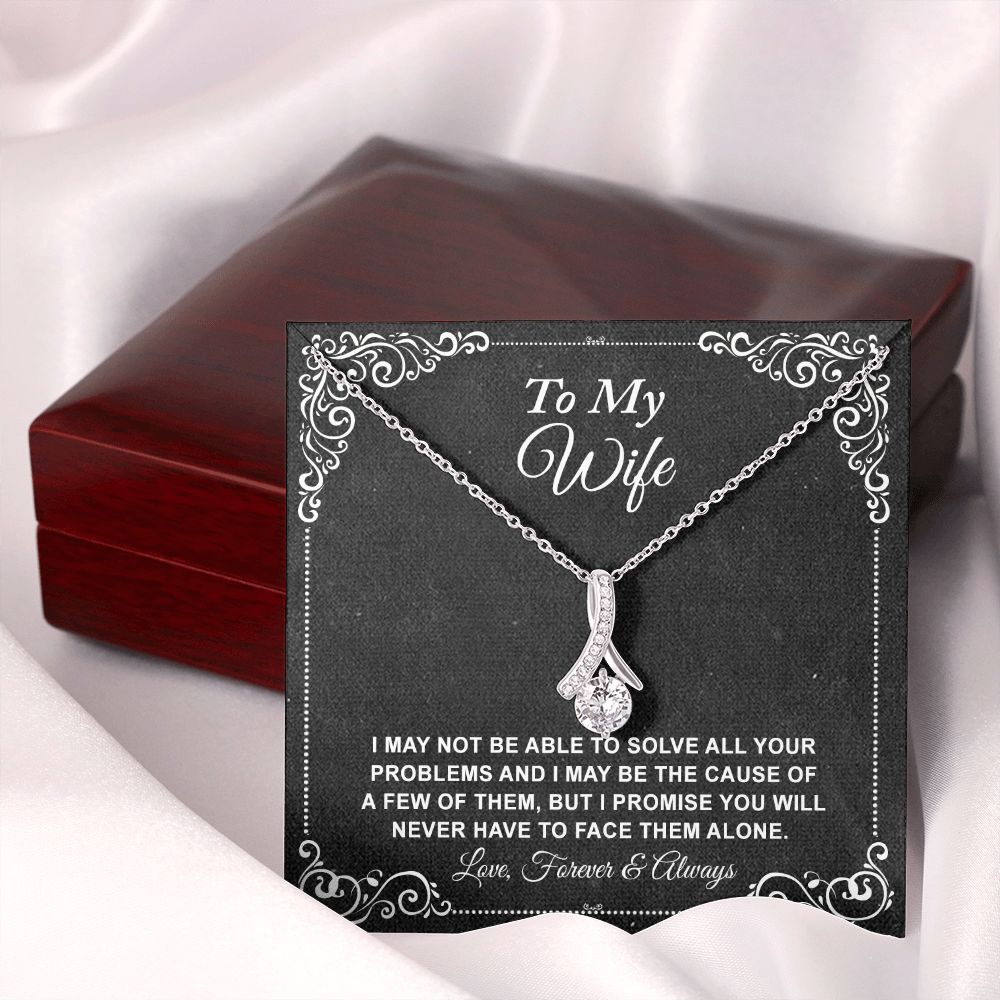 To My Wife Necklace, Gift For Wife From Husband, Anniversary Gift, Valentine's Alluring Beauty Necklace