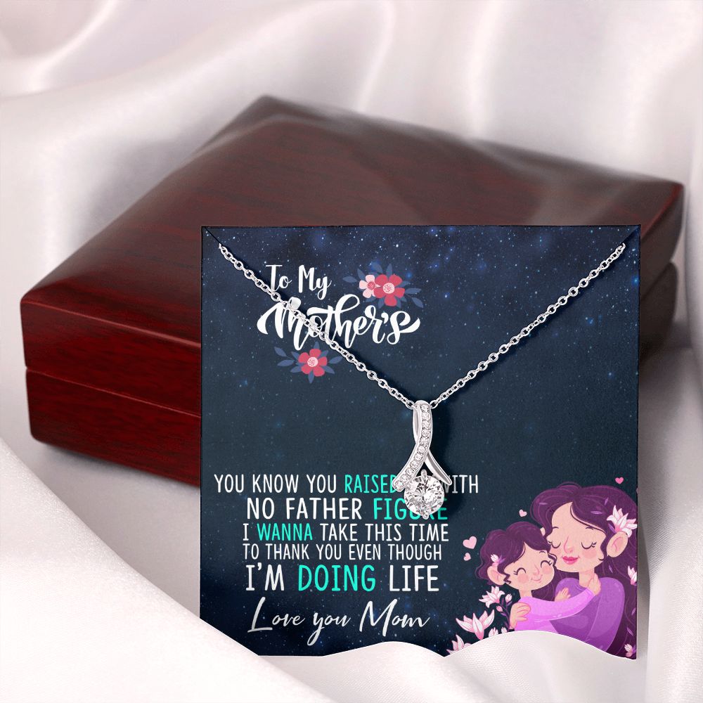 To My Mom Mother Necklace Pendant Gift From Daughter Thank You Even Though I'm Doing Life With Message Card Gift For Mom Alluring Beauty Necklace