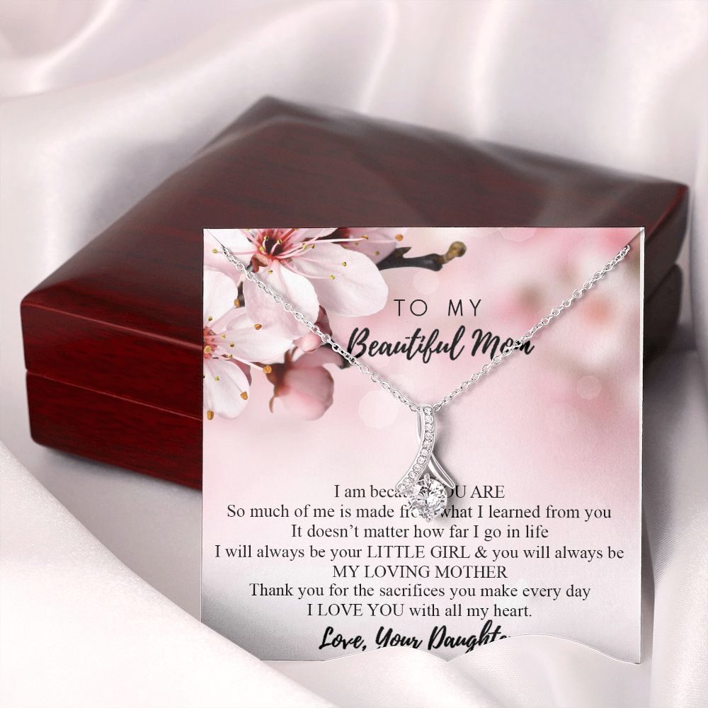 Mom Necklace Gifts for Mom from Daughter to Mom Gifts for Mothers Day from Daughter, To My Mom Necklace from Daughter to Mom Birthday Gifts Necklace with Message Card and Gift Box2246 Alluring Beauty Necklace