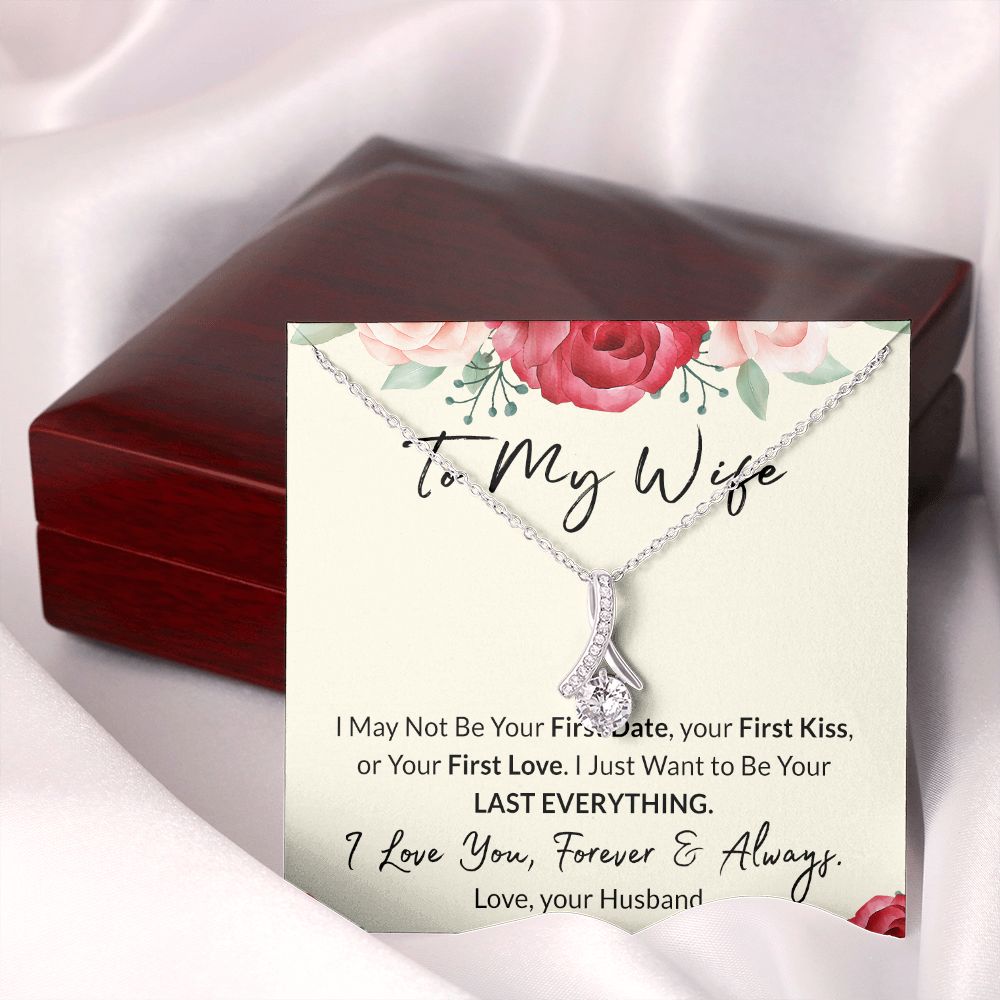 To My Wife Necklace from Husband, Personalized Necklace for Women, Luxury Necklace for Wife from Man Men, Wedding Anniversary Present For Wife, Beautiful Wife Jewelry Christmas Birthday Gift For Wife18 Alluring Beauty Necklace