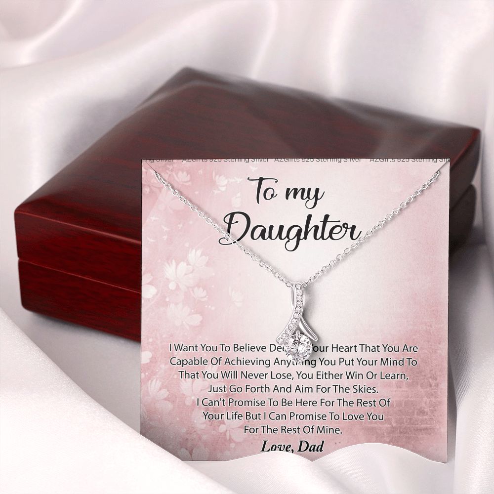 To My Daughter Necklace Gift From Mom I Love You Forever and Always Hearts Necklace For Daughter Present for Birthday Anniversary Christmas Valentine's Day Alluring Beauty Necklace