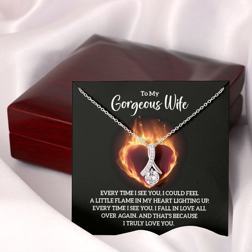 Birthday Gifts For Wife, Necklace Gifts For Wife From Husband, To My Wife Jewelry For Women , To My Wife Necklace  from Husband Wedding Anniversary Present For Wife, Beautiful Wife Jewelry Christmas32 Alluring Beauty Necklace