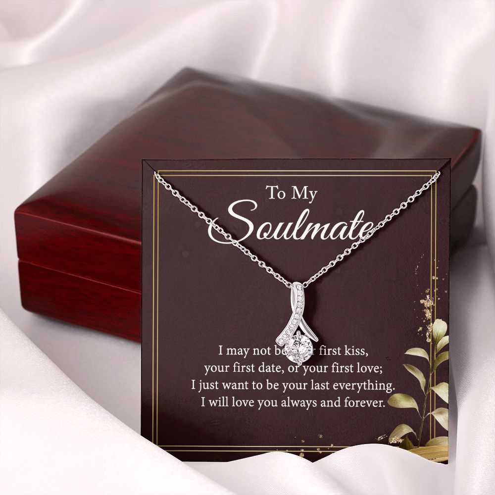 To My Soulmate Dancing Crystal Heart Cross Necklace Gift Set Alluring Beauty Necklace