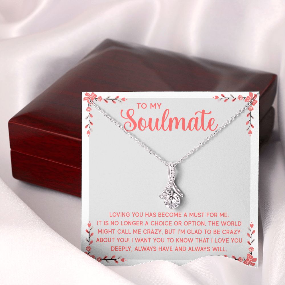 To My Soulmate Necklace for Women Birthday Christmas Jewelry Gifts For My Wife with Message Card Box Personalized Gift Present Pendant for Future Wife Soulmate Girlfriend Love 14 Alluring Beauty Necklace