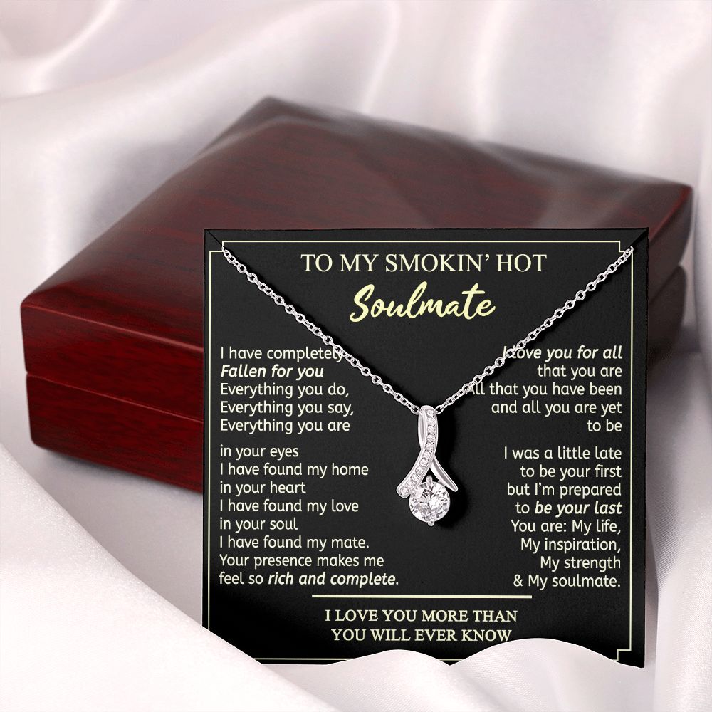 To My Smokin Hot Soulmate Necklace - Wife Gifts From Husband To My Wife Necklace, Gift for Her Romantic, Girlfriend Gifts Necklace for Wife from Men Includes Message Card and Gift Box 2 Alluring Beauty Necklace