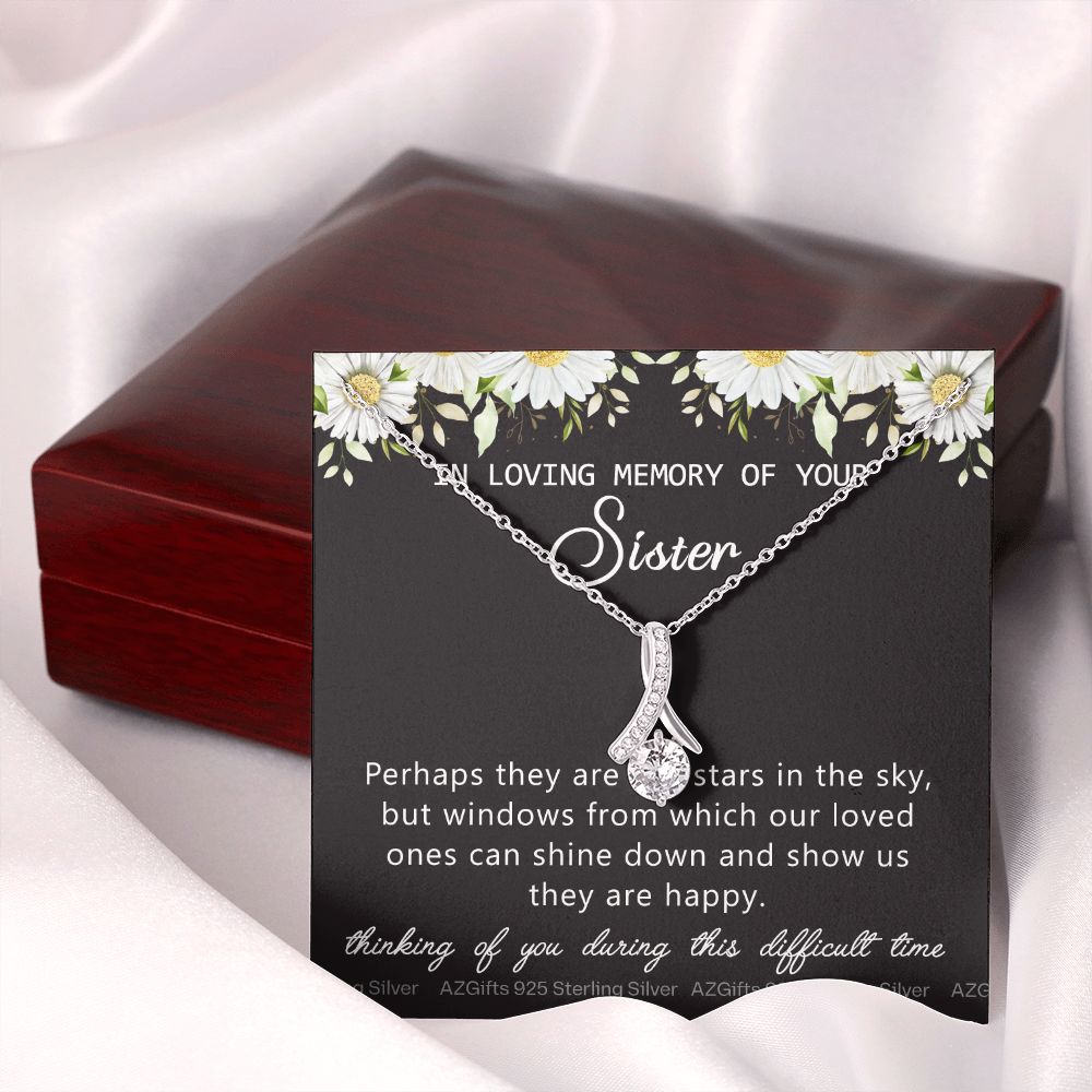 Loss Of Sister Necklace Gift, Sympathy Loss Of Sister, Sympathy Gift Box, Loss Of Sister Necklace, Loss Of Sister, Loss Of Sister Gift, Condolence Gifts, Remembrance Necklace for Women Alluring Beauty Necklace