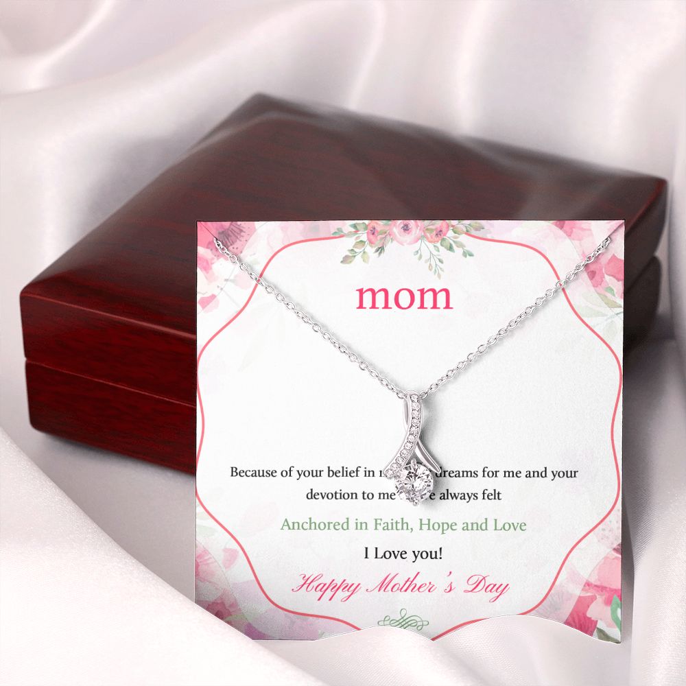 Mom Necklace Gifts for Mom from Daughter to Mom Gifts for Mothers Day from Daughter, To My Mom Necklace from Daughter to Mom Birthday Gifts Necklace with Message Card and Gift Box12 Alluring Beauty Necklace