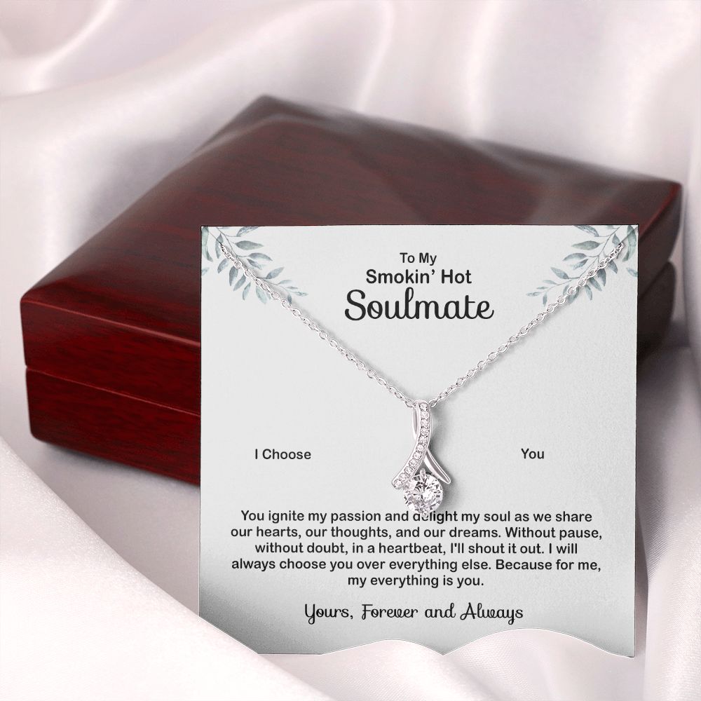 To My Soulmate Necklace for Women Birthday Valentines Day Jewelry Gifts For My Wife with Message Card Box Personalized Gift Present Pendant for Future Wife Soulmate Girlfriend Love 4 Alluring Beauty Necklace