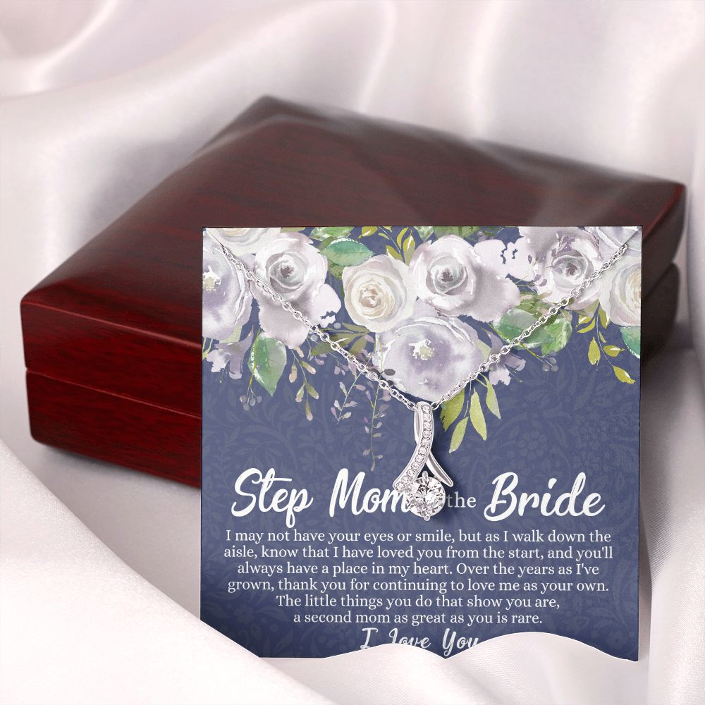 To My Stepmother of the Bride Necklace, Stepmother of the Bride Gifts Idea, Necklace for Stepmom of the Bride Gifts, Wedding Gifts for Stepmom, Gifts for Step Mother of the Bride Alluring Beauty Necklace