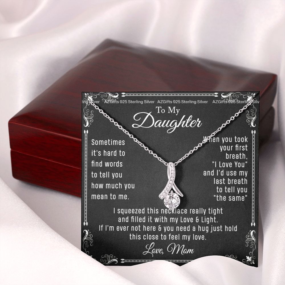 To My Daughter Necklace From Mom - Necklaces For Daughter From Mom, Mother Daughter Necklace, Gifts For Daughters From Mothers, Jewelry Gift For Badass Daughter On Birthday, Christmas, Graduation Alluring Beauty Necklace