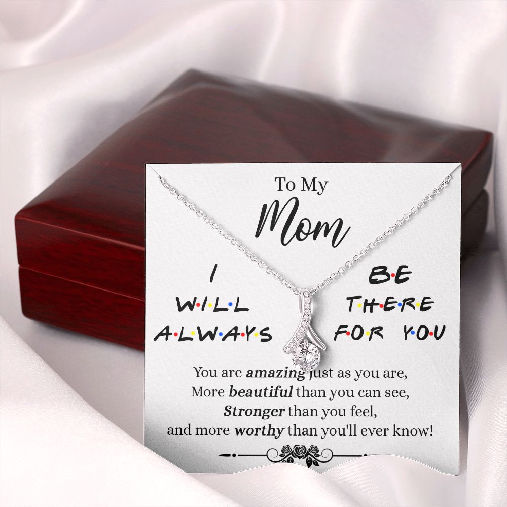 Mother Daughter Necklace Gifts For Mom Birthday Christmas Mothers Day Present To My Mom Jewelry Pendant Message Card Gift Box Alluring Beauty Necklace