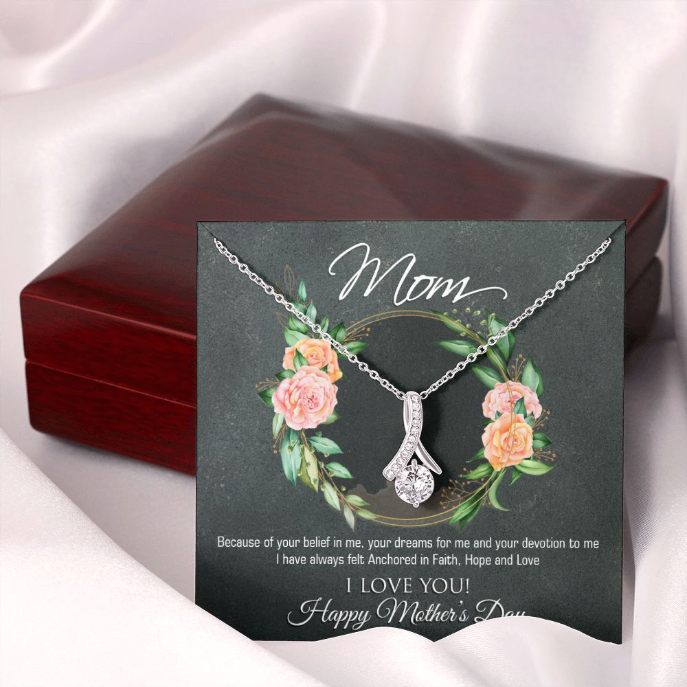 To My Mom Flower Necklace Pendant Gift From Daughter Your Belief In Me With Message Card Gift For Mom Alluring Beauty Necklace