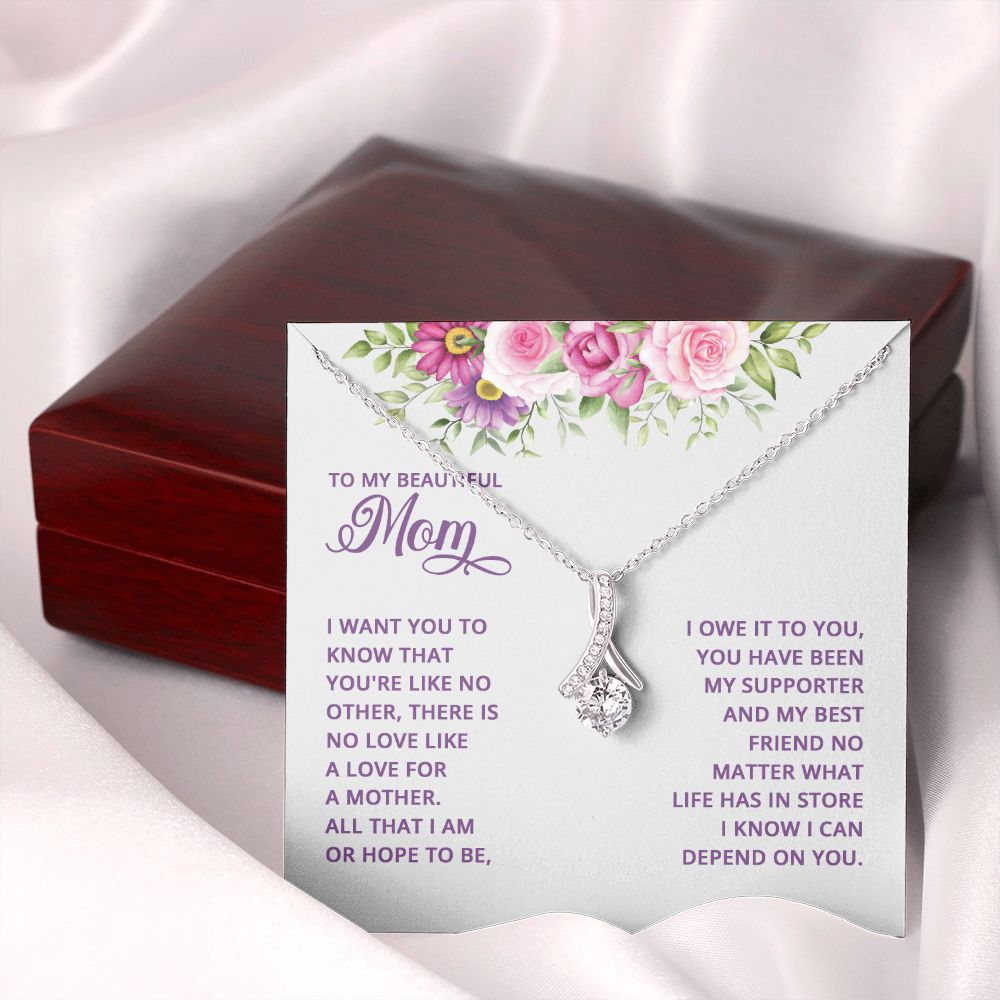 Mom Necklace Gifts for Mom from Daughter to Mom Gifts for Mothers Day from Daughter, To My Mom Necklace from Daughter to Mom Birthday Gifts Necklace with Message Card and Gift Box17 Alluring Beauty Necklace