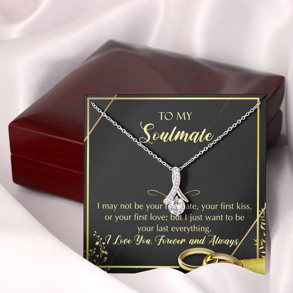 To My Soulmate Necklace for Women Birthday Christmas Jewelry Gifts For My Wife with Message Card Box Personalized Gift Present Pendant for Future Wife Soulmate Girlfriend Love 28 Alluring Beauty Necklace