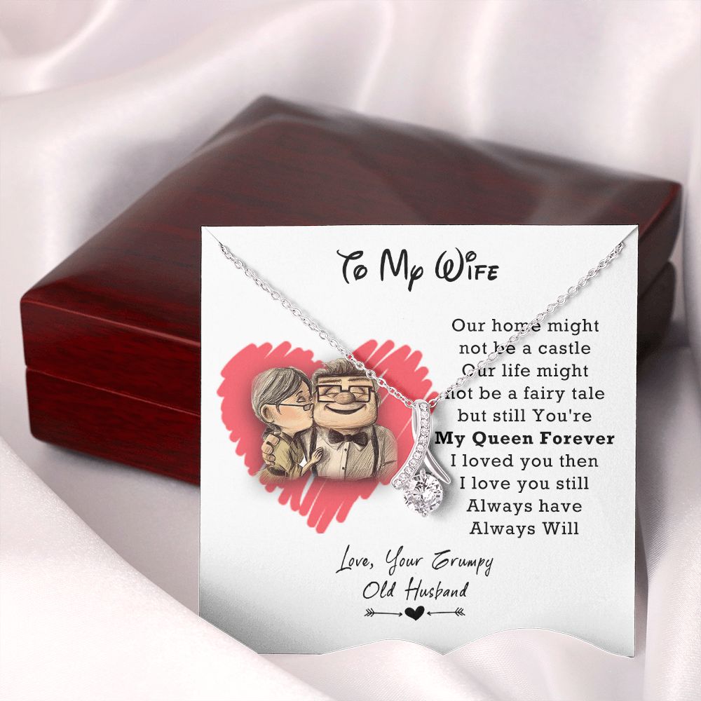 To My Wife Necklace from Husband, Personalized Necklace for Women, Luxury Necklace for Wife from Man Men, Wedding Anniversary Present For Wife, Beautiful Wife Jewelry Christmas Birthday Gifts For Wife3 Alluring Beauty Necklace