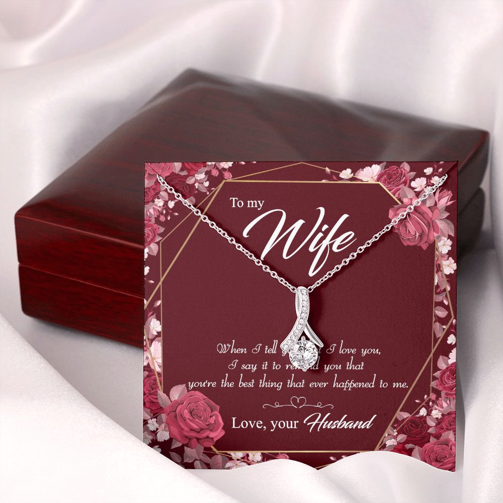To My Wife Necklace Pendant Gift From Husbnd Habby Birthday Jewelry with Message Card and Gift Box. Wife Necklace Gift for Wife from Husband Valentine's Day Gift For Wife Future Wife Alluring Beauty Necklace