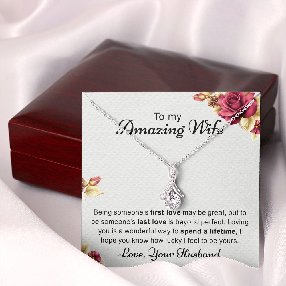 Birthday Gifts For Wife, Necklace Gifts For Wife From Husband, To My Wife Jewelry For Women , To My Wife Necklace  from Husband Wedding Anniversary Present For Wife, Beautiful Wife Jewelry Christmas 6 Alluring Beauty Necklace