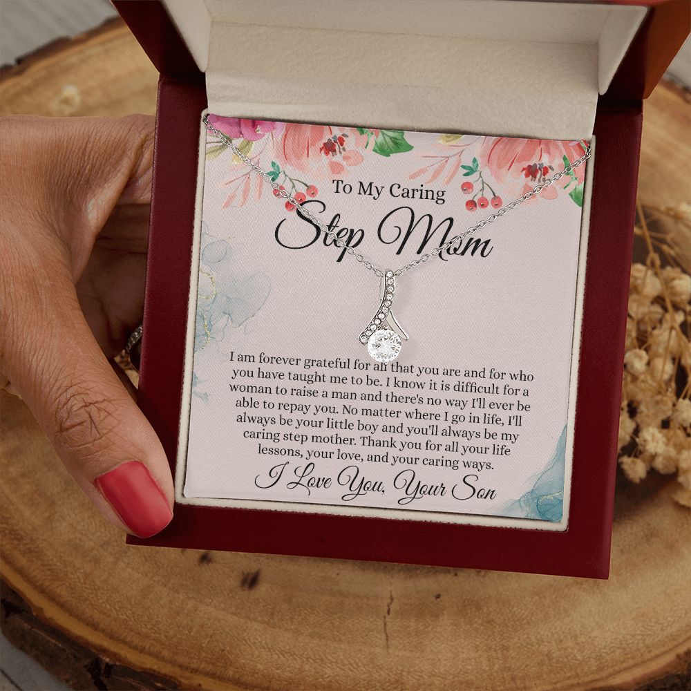 To My Step Mom Gift, Step Mom Necklace, Step Mom Gift From Son, Step Mom Mother's Day Gift From Step Son, Step Mom Birthday Gift, Step Mom Gift Necklace from Step Son Alluring Beauty Necklace