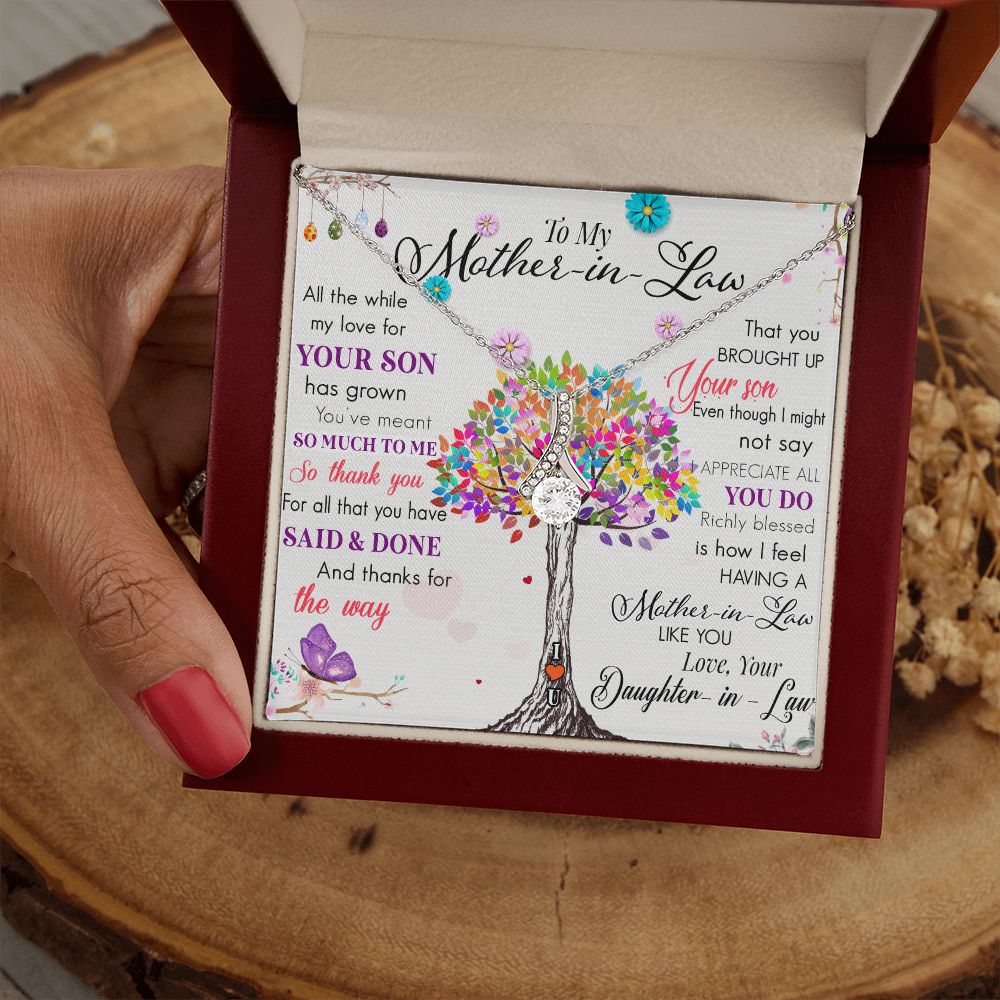 To My Mom Tree Necklace Pendant Gift From Daughter In Law Necklace Said And Done Gift For To Mom Happy Mother's Day Mother In Law Gift On Birthday Anniversary Gift 30821 Alluring Beauty Necklace