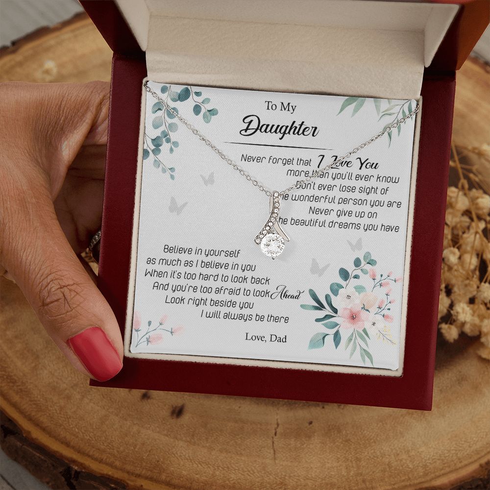 Jewelry Pendant Present for Daughter, To My Daughter Gift Necklace from Mom, Mother Daughter Gift Ideas, Birthday Christmas Gift Graduation Gifts for Daughters, Mother and Daughter Necklace 20 Alluring Beauty Necklace