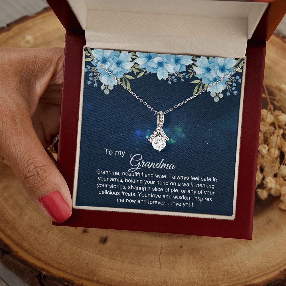 To My Grandma Necklace, Gift for Grandmother Necklace, Mothers Day Gift For Grandma Nana, Grandma Jewelry From Grandchildren GrandKids , Jewelry Box Gift For Grandma Grandmother2 Alluring Beauty Necklace