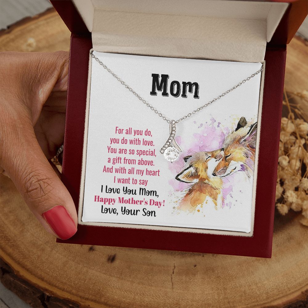 Mom Necklace Gifts for Mom from Daughter to Mom Gifts for Mothers Day from Daughter, To My Mom Necklace from Daughter to Mom Birthday Gifts Necklace with Message Card and Gift Box2241 Alluring Beauty Necklace