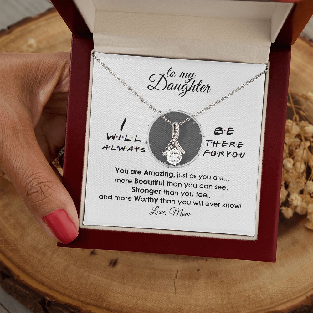 Mother Daughter Gift Ideas, To My Daughter Gift Necklace from Mom, Jewelry Pendant Present for Daughter, Birthday Christmas Gift Graduation Gifts for Daughters, Mother and Daughter Necklace 33 Alluring Beauty Necklace